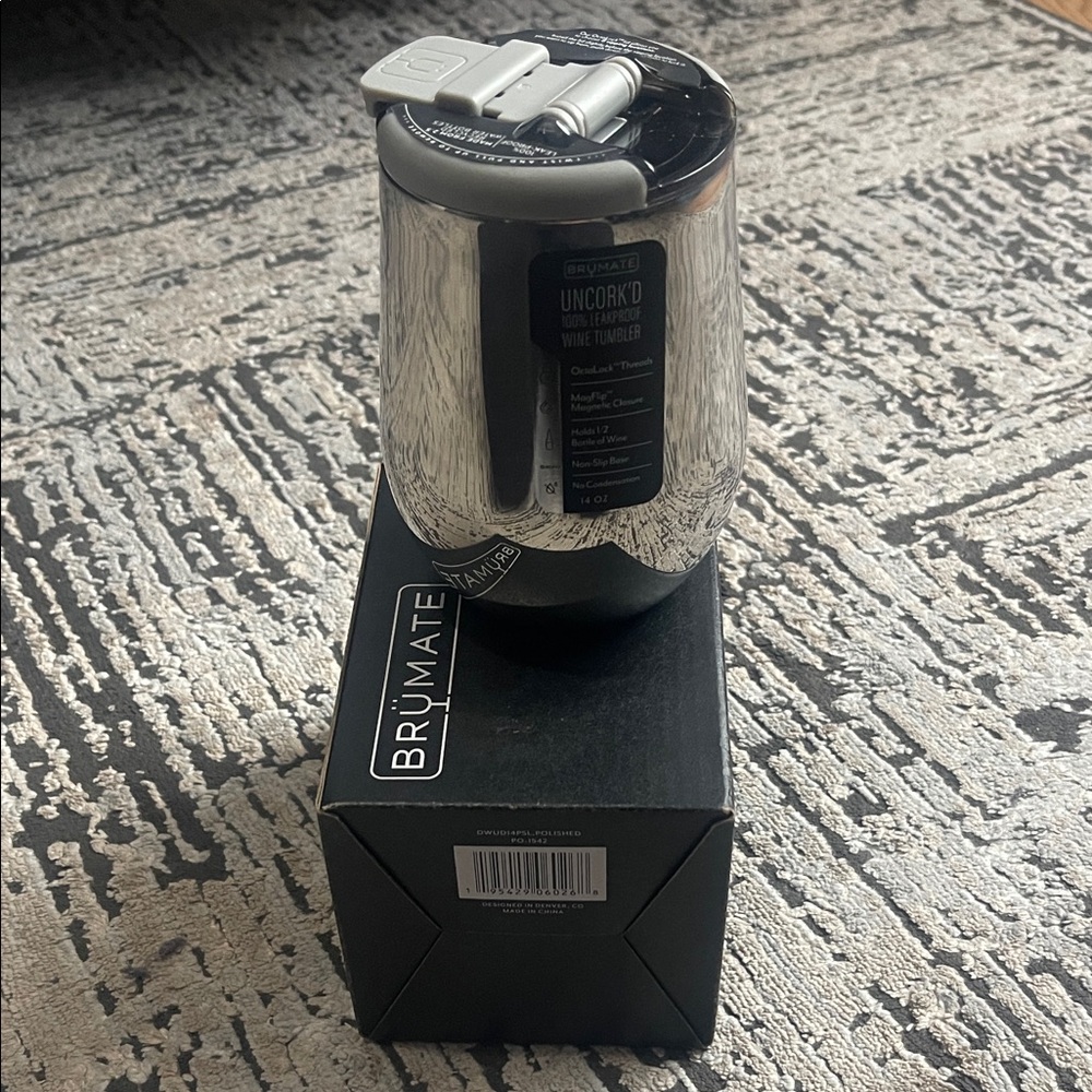 BrüMate Uncork'd Stainless Steel Wine Tumbler - Silver